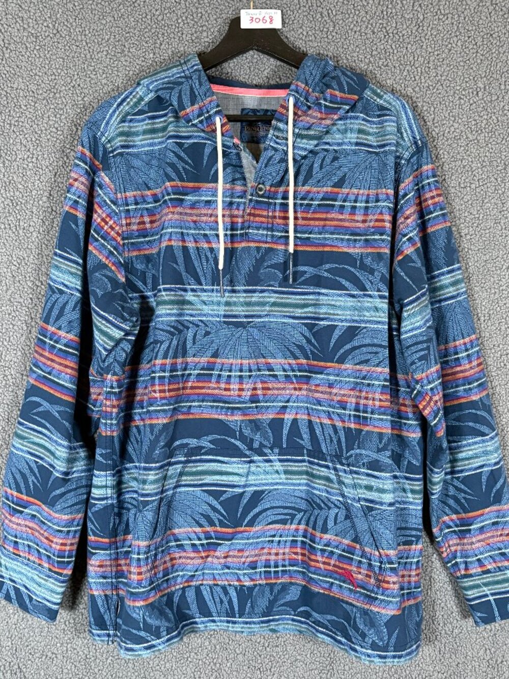 Tommy Bahama Pendleton Island Serape Baja Hoodie - Men's Size M - Blue